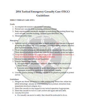 Image for Tactical Emergency Casualty Care Guidelines